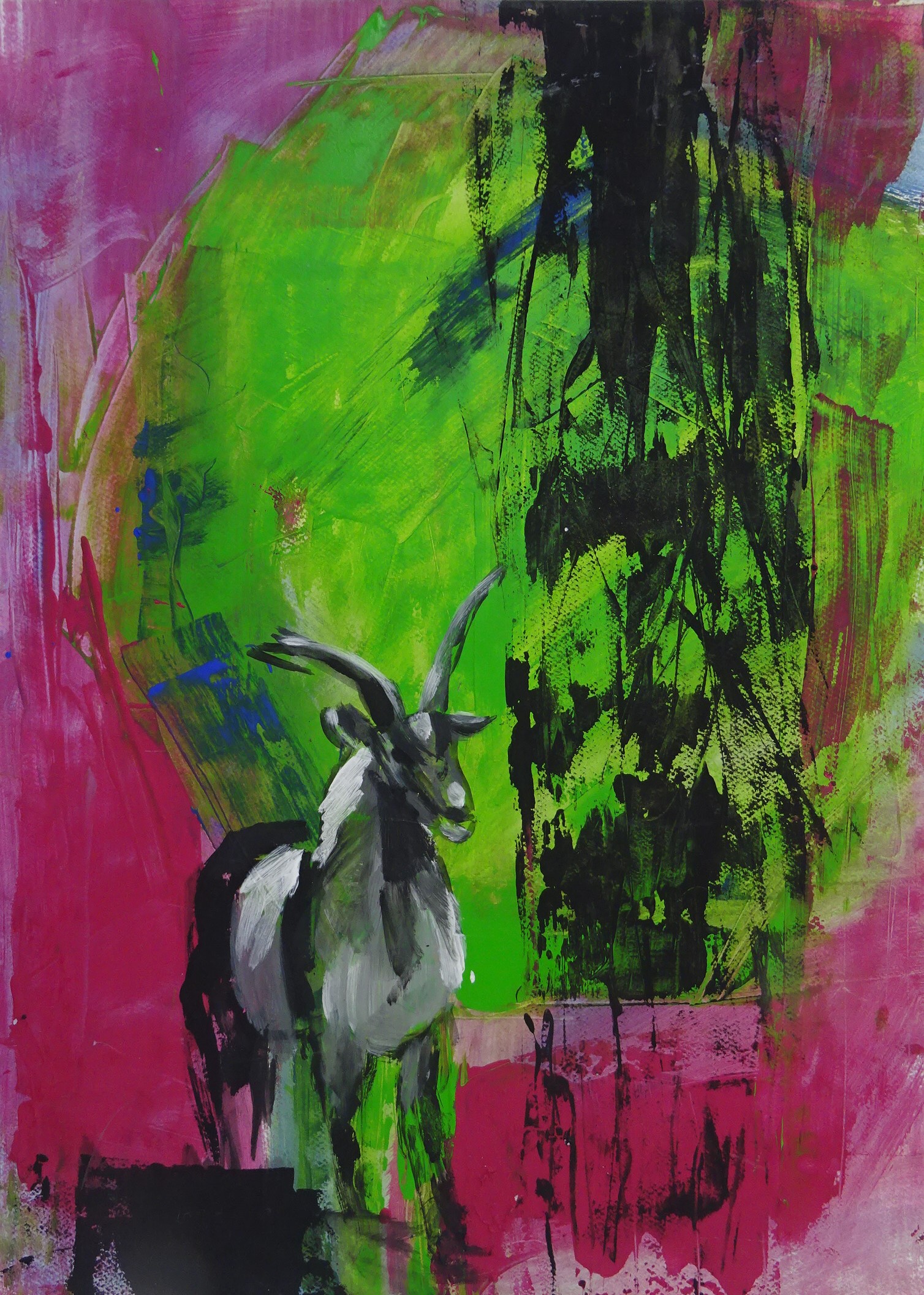 Bild von Franziska Morgner-Fanderl - G&auml;mse, Acryl, 50 x 70